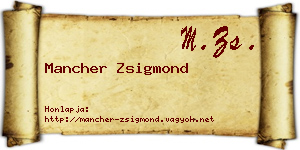 Mancher Zsigmond névjegykártya