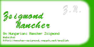 zsigmond mancher business card